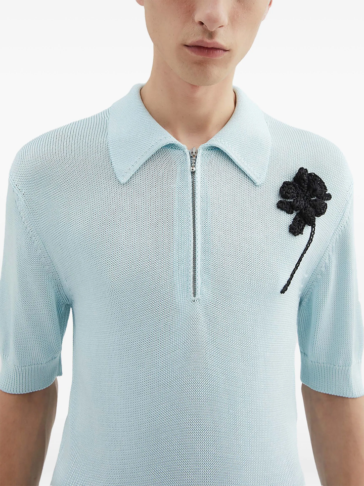 Viscose Flower Knit Polo