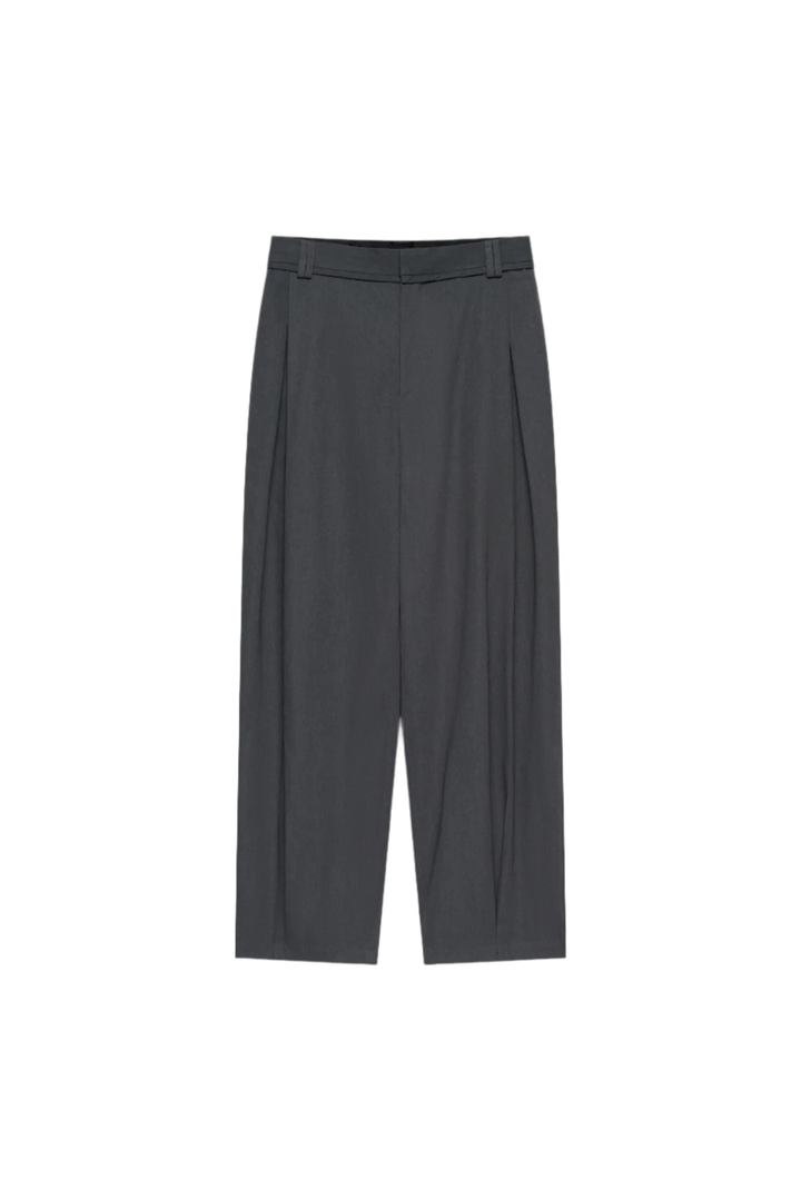 Kevin Pleated Trousers Charcoal
