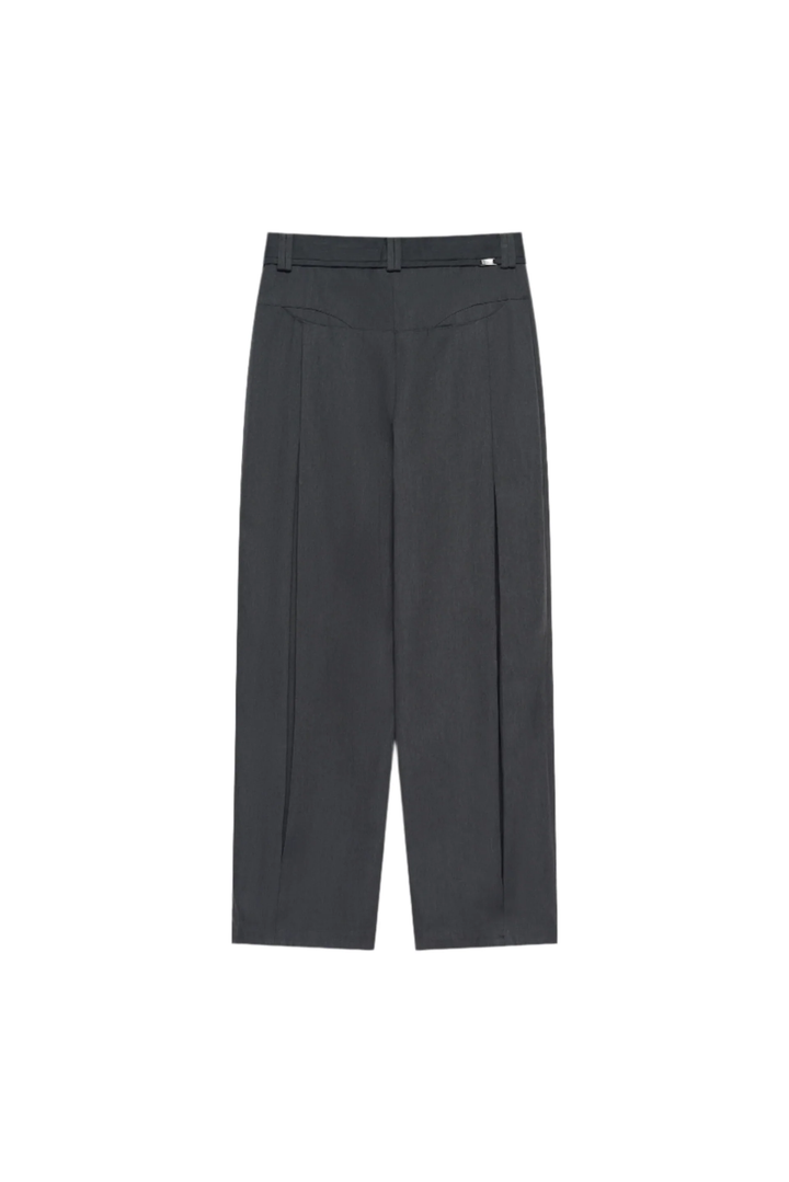 Kevin Pleated Trousers Charcoal