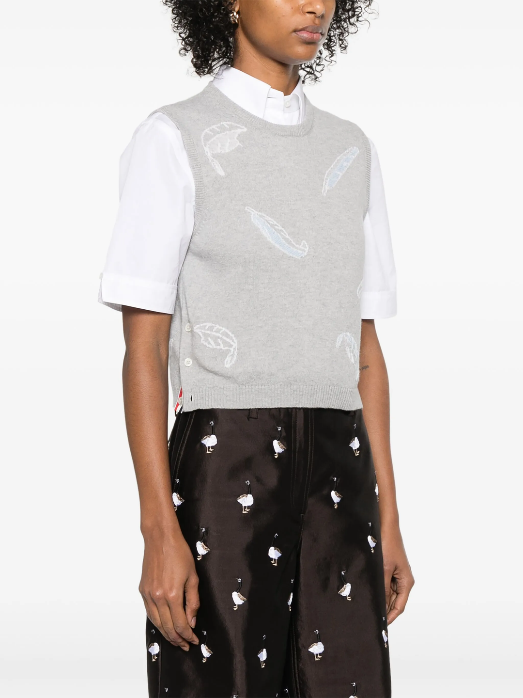 フェザーインタージャスカシミヤクロップドシェルトップ レディース