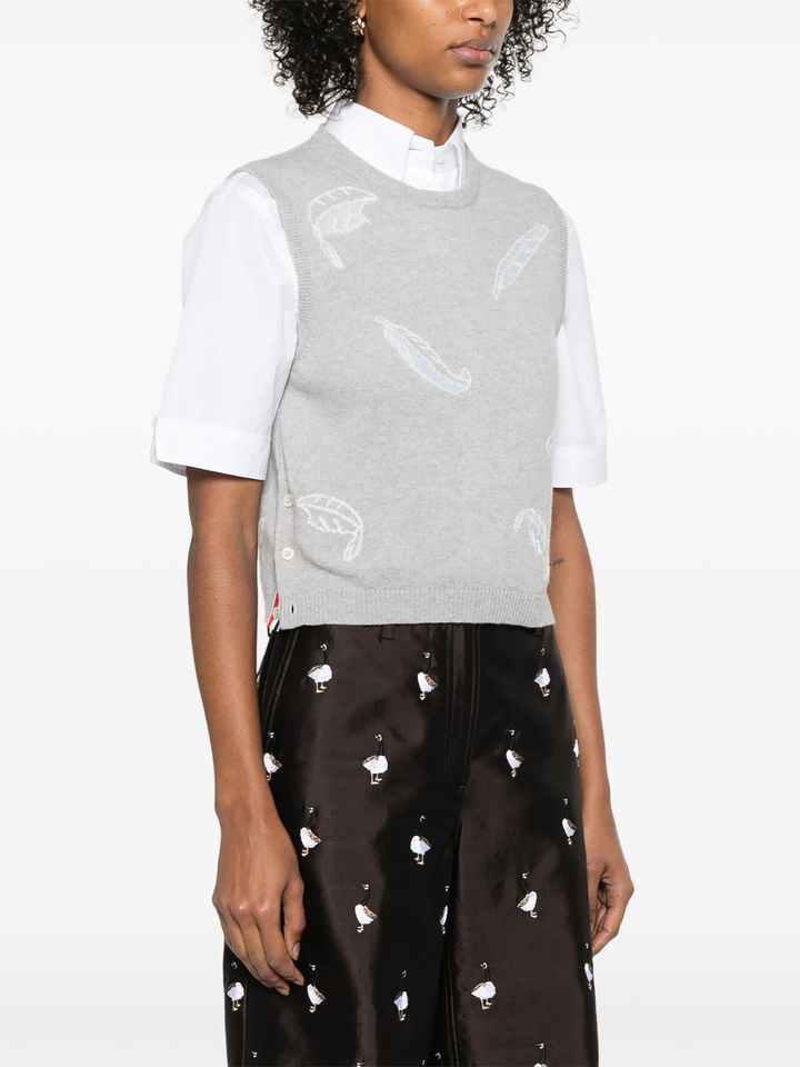 フェザーインタージャスカシミヤクロップドシェルトップ レディース