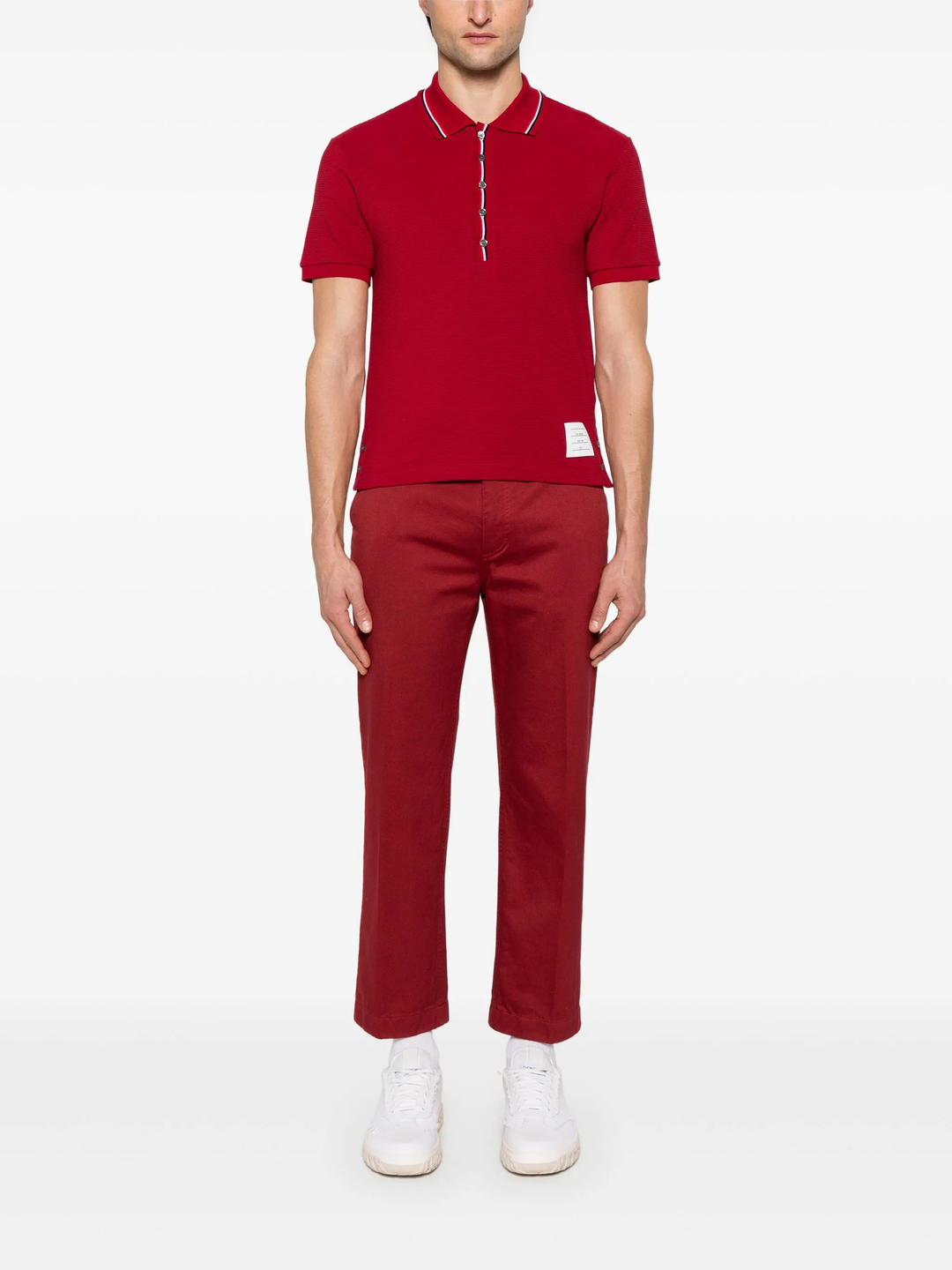 コットンワッフルリブカフポロ メンズ