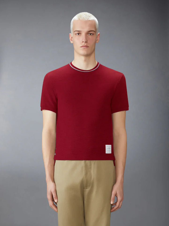 Cotton Waffle Rib Cuff Tee