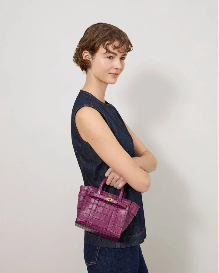 Micro Zipped Bayswater Orchid Bloom Shiny Small Croc