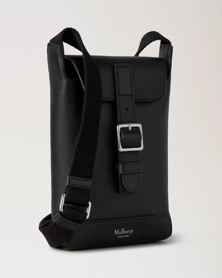 Chiltern Phone Pouch Black Small Classic Grain