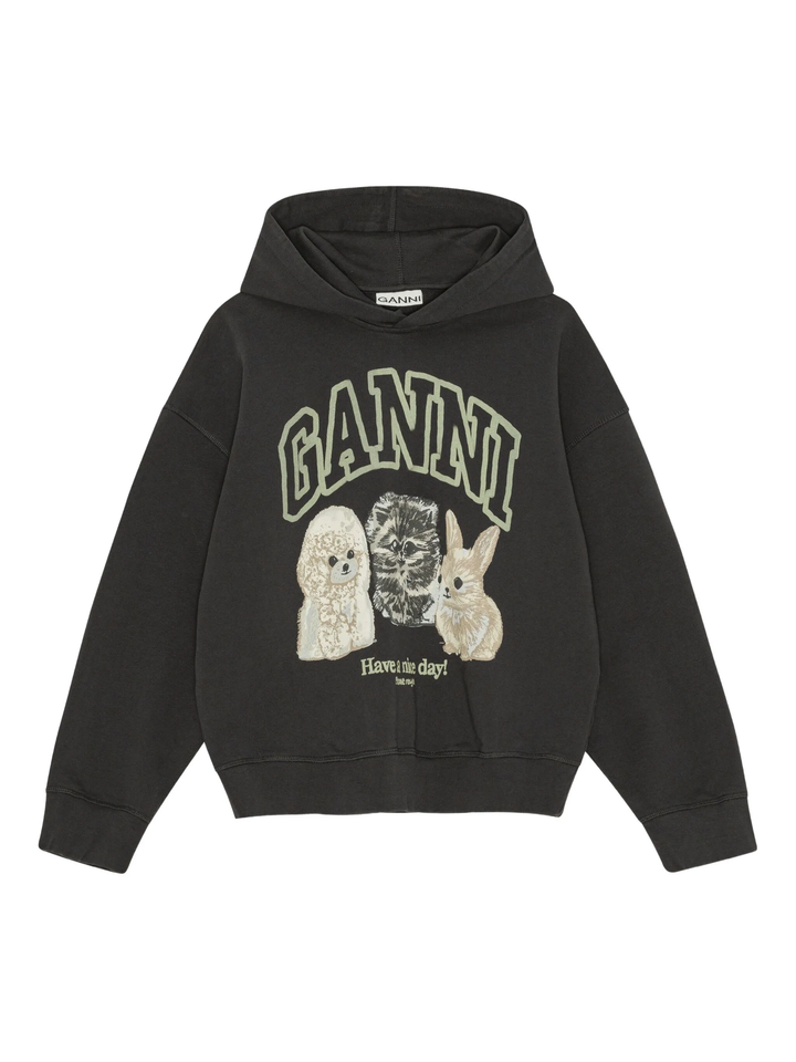 Isoli Oversize Animals Crop Hoodie