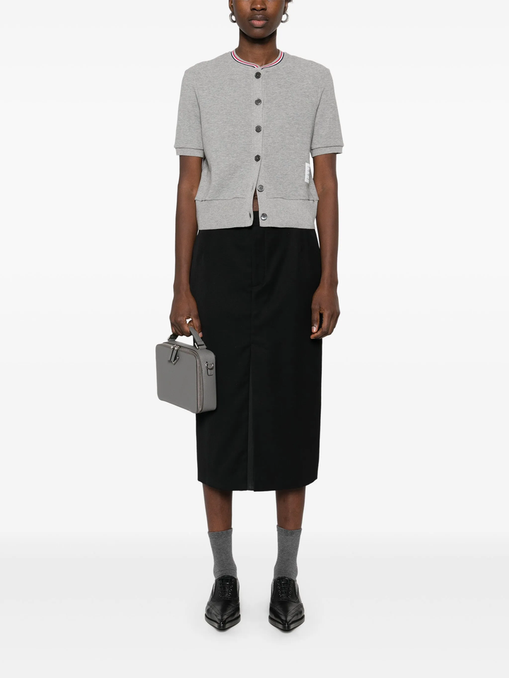 Cotton Waffle Short Sleeve Cardigan Women