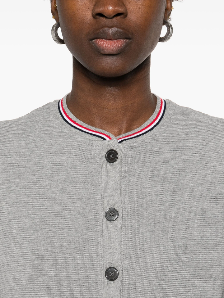 Cotton Waffle Short Sleeve Cardigan Women