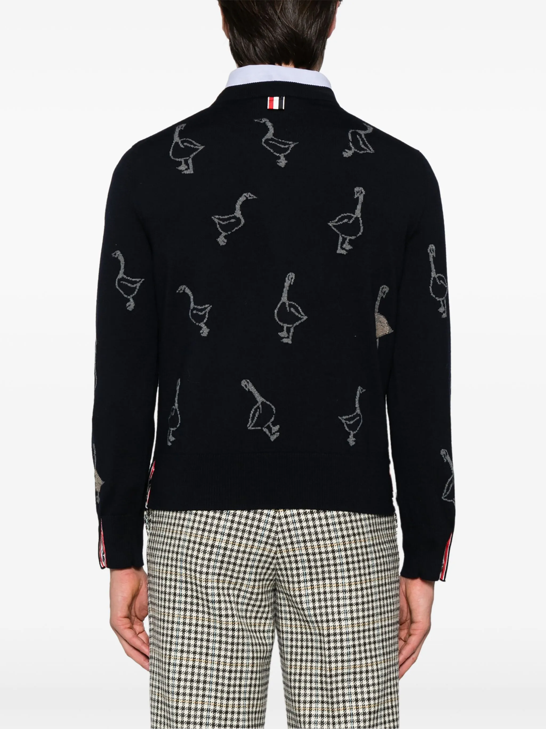 Geese Intarsia Merino Wool Relaxed Fit Pullover Men