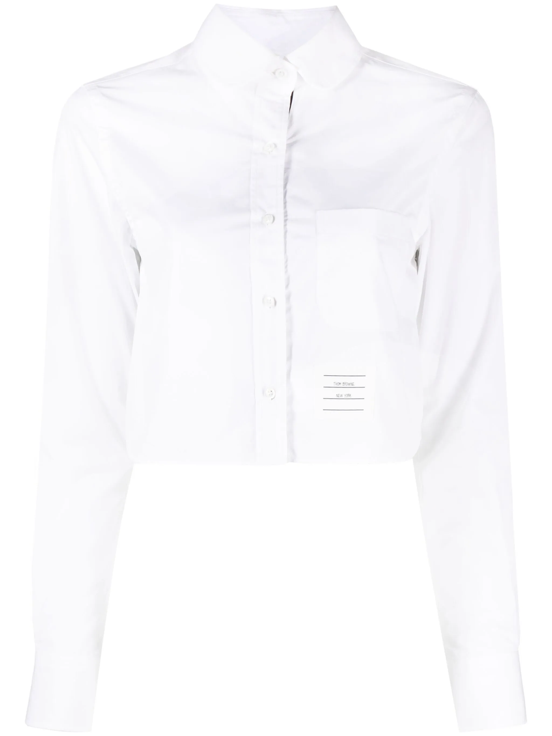 Poplin Classic Round Collar Cropped Shirt Women