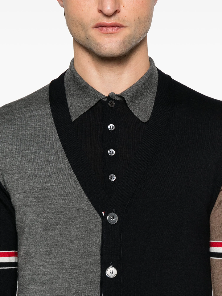 Fine Merino Wool Funmix V Neck Cardigan