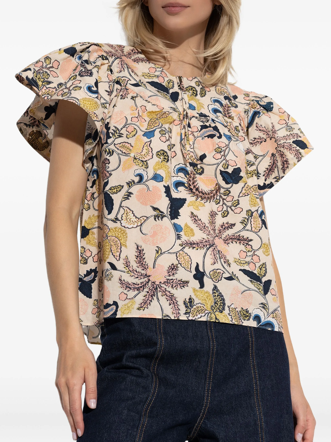 Perline Flutter Sleeve Blouse