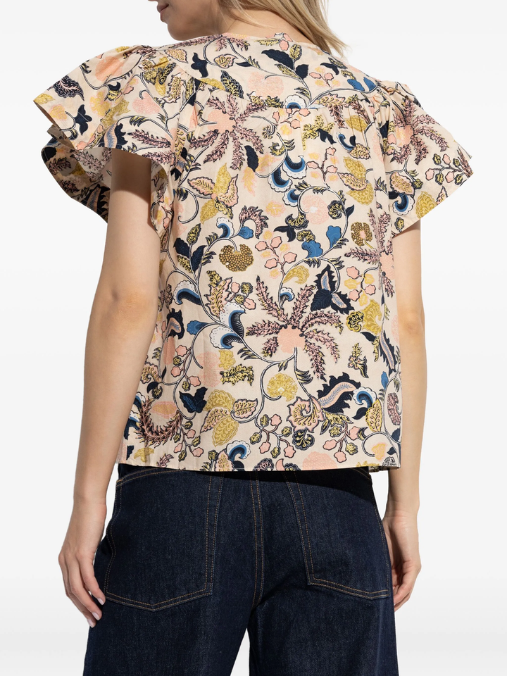 Perline Flutter Sleeve Blouse