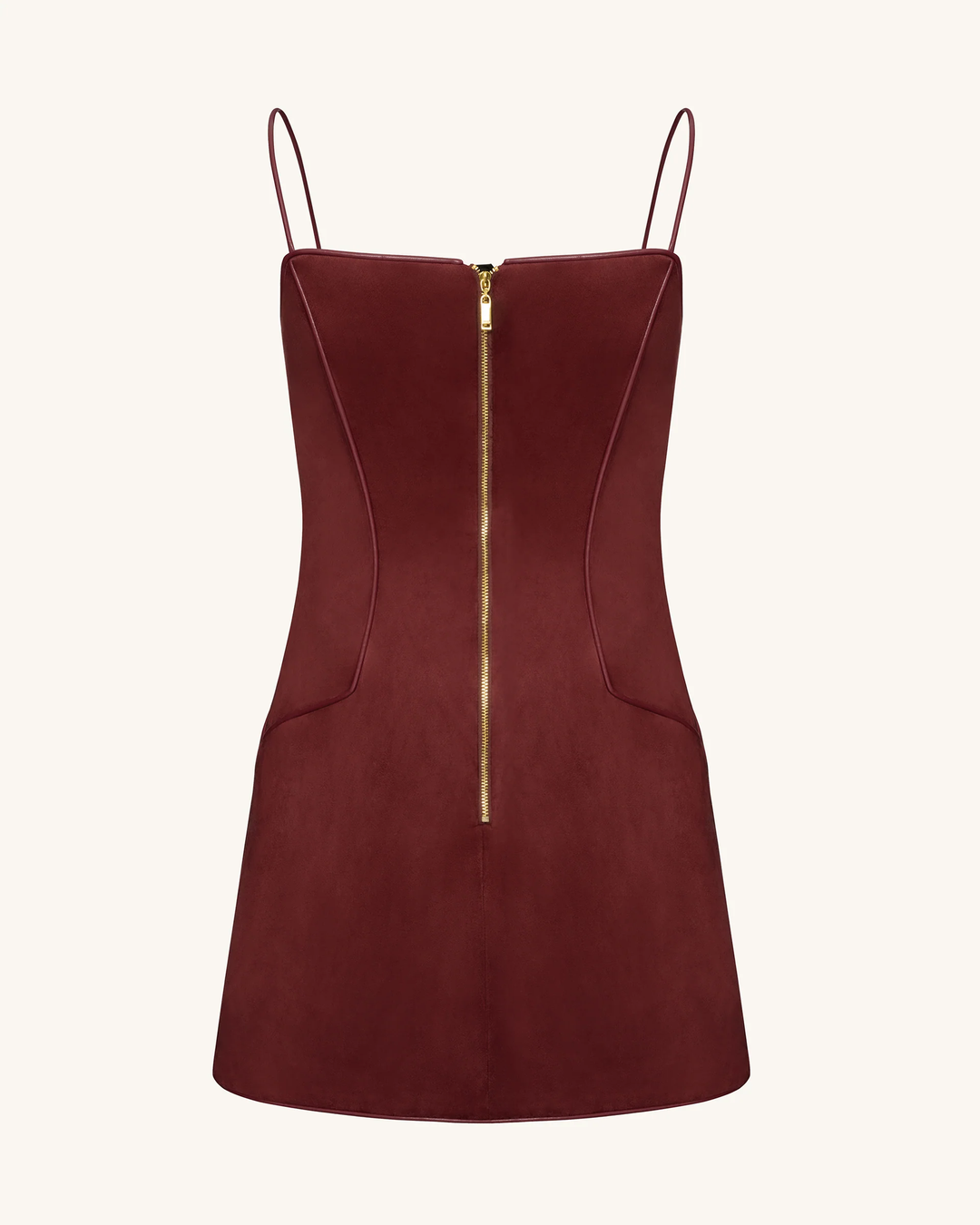 Eva Spaghetti Strap Sueded Dress