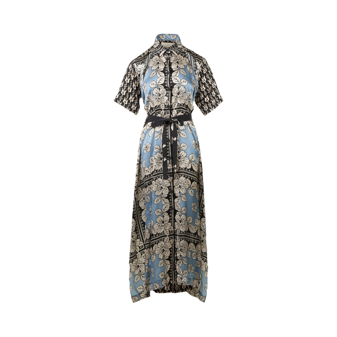 Silk Print Ankle Length Shirt