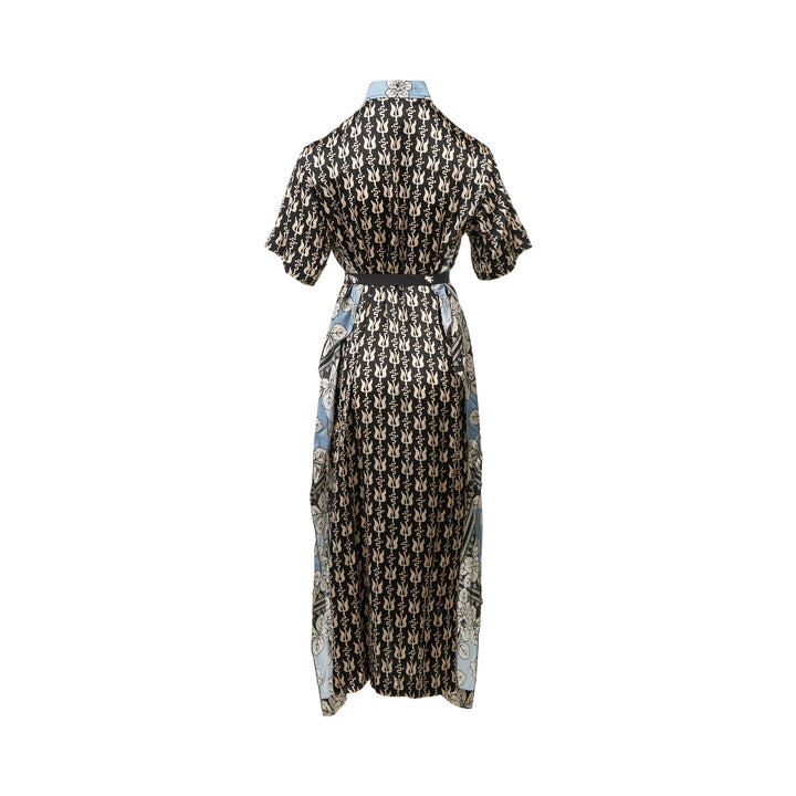 Silk Print Ankle Length Shirt