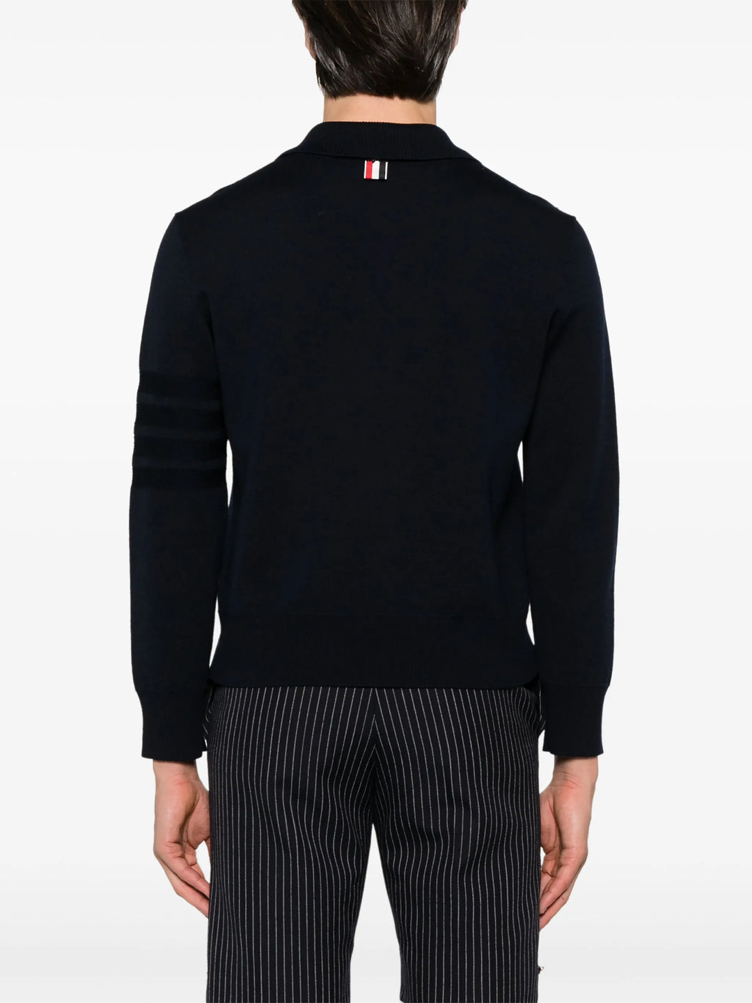 Merino Wool Double Face 4-Bar Zip Up Cardigan Men
