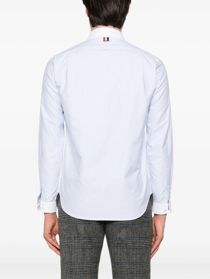 ピンストライプオックスフォードショールカラーシャツ メンズ