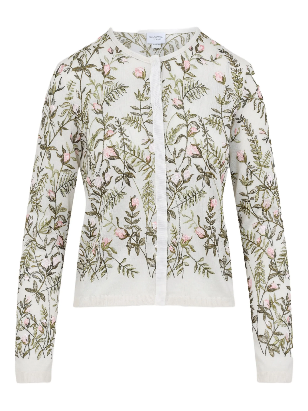 Floral Embroidered Knit Cardigan