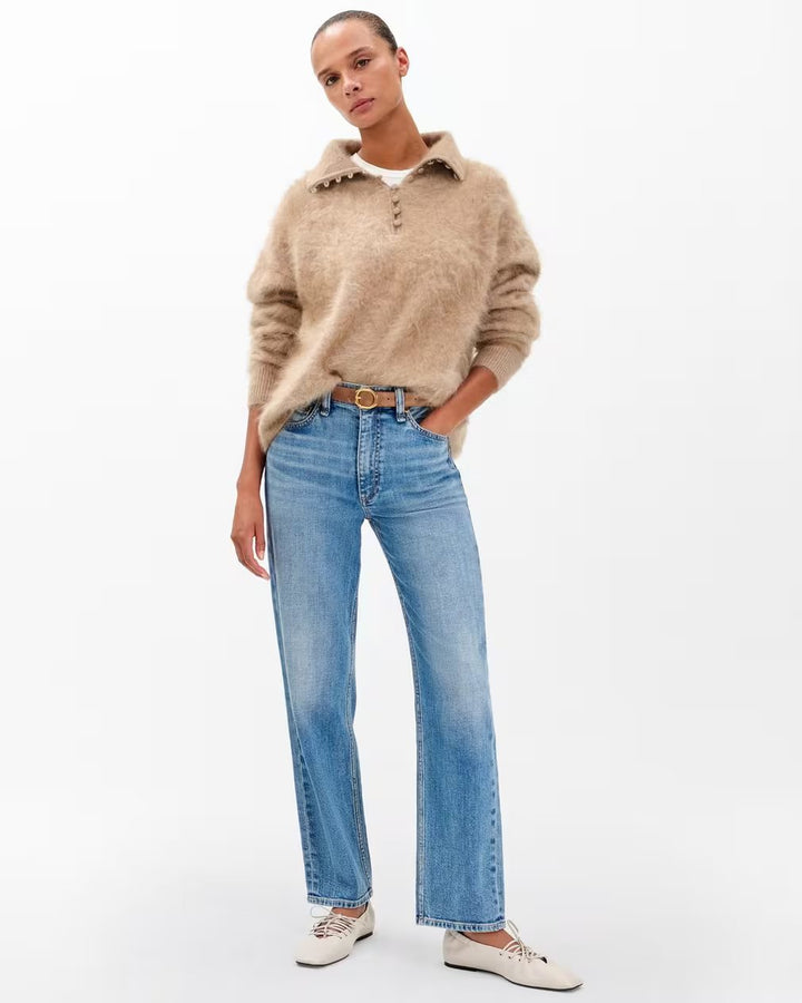 Harlow Mid-Rise Ankle Straight Jeans