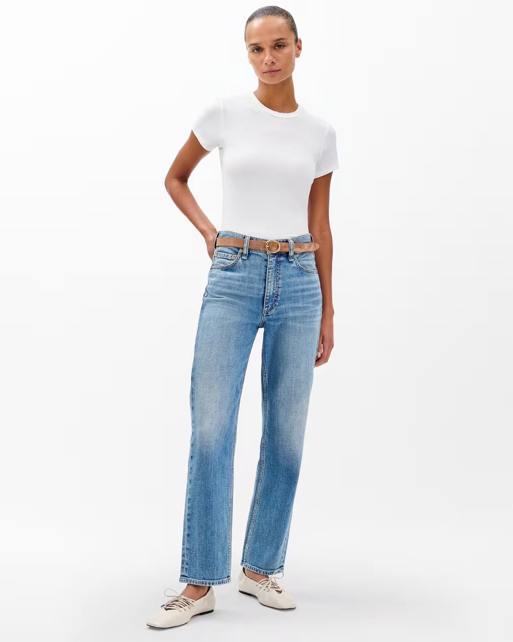 Harlow Mid-Rise Ankle Straight Jeans