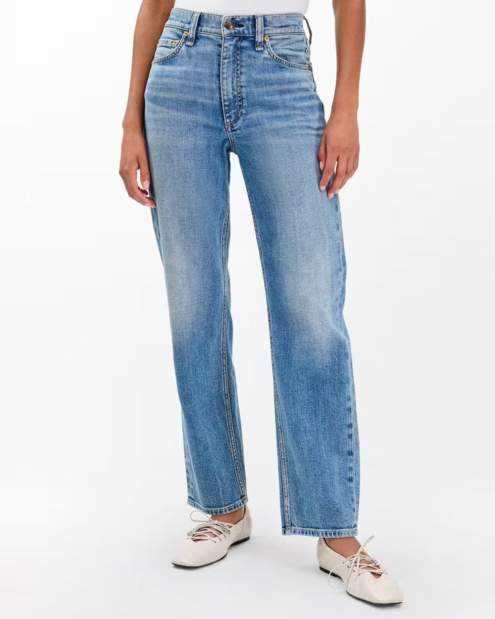 Harlow Mid-Rise Ankle Straight Jeans