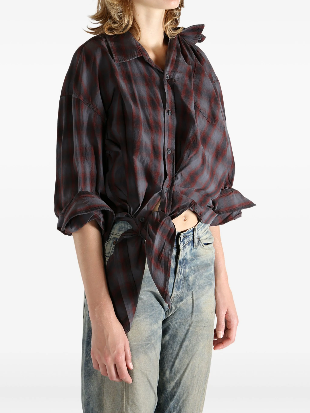 Knotted Button Down Shirt