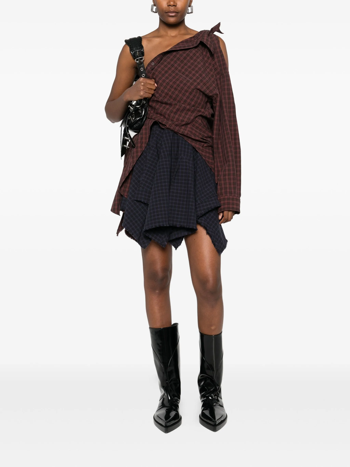 アシンメトリックデコンストラクテッドミニドレス