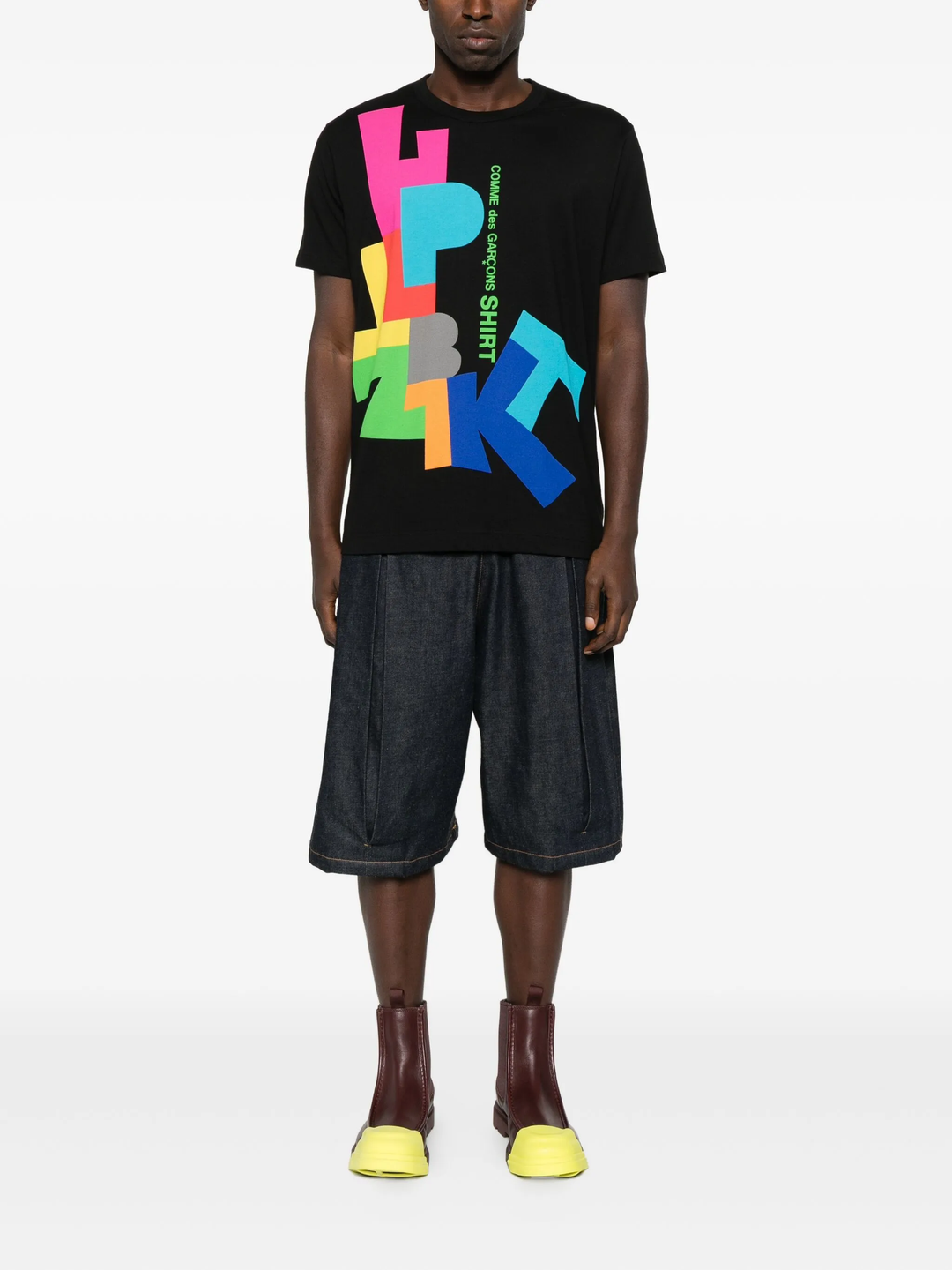 Cotton Plain Poplin With Print Tee