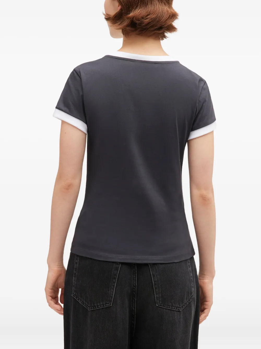 Basic Cotton Jersey Bear Cropped T-Shirt