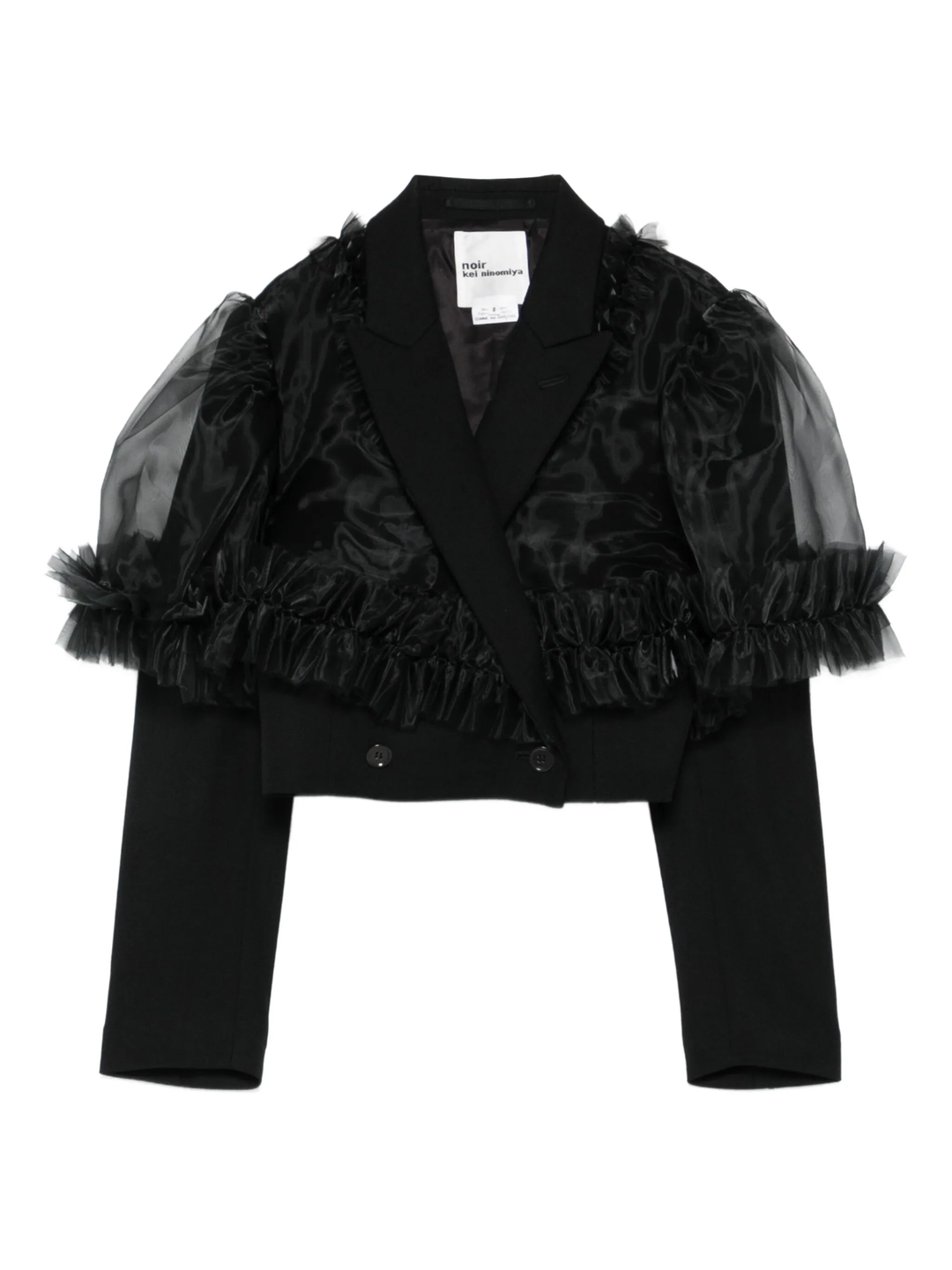 Wool Gabardine x Polyester Organza Jacket
