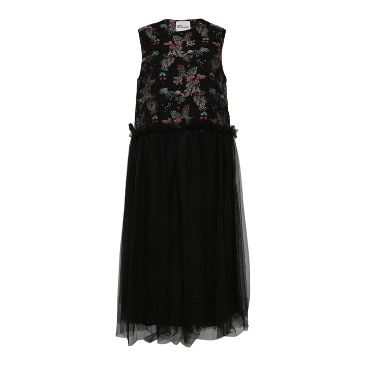 Floral Pattern Cut Jacquard Dress