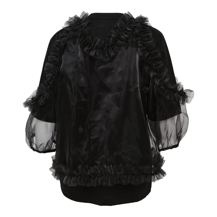 Cotton Ponte x Polyester Organza T-Shirt