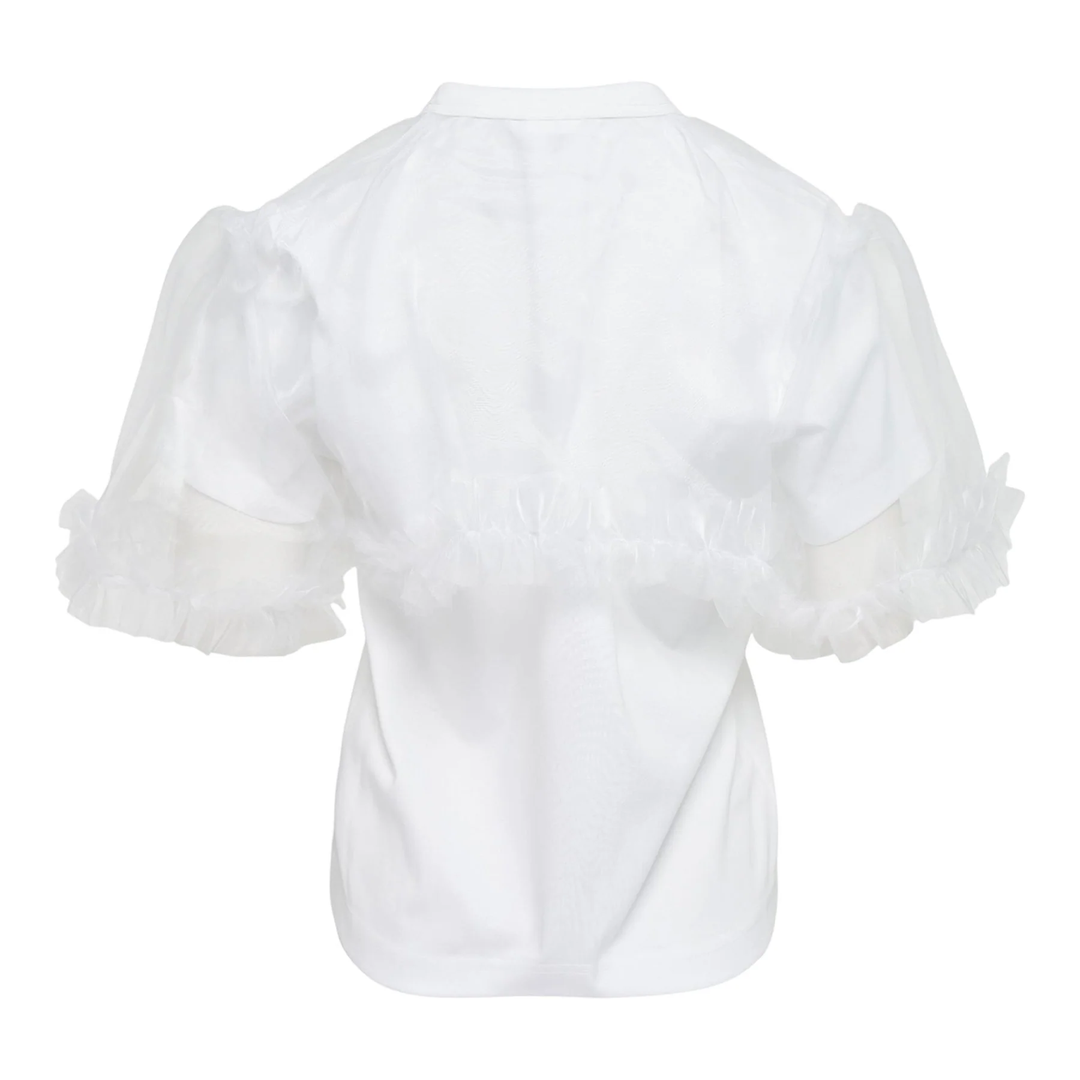 Cotton Ponte x Polyester Organza T-Shirt