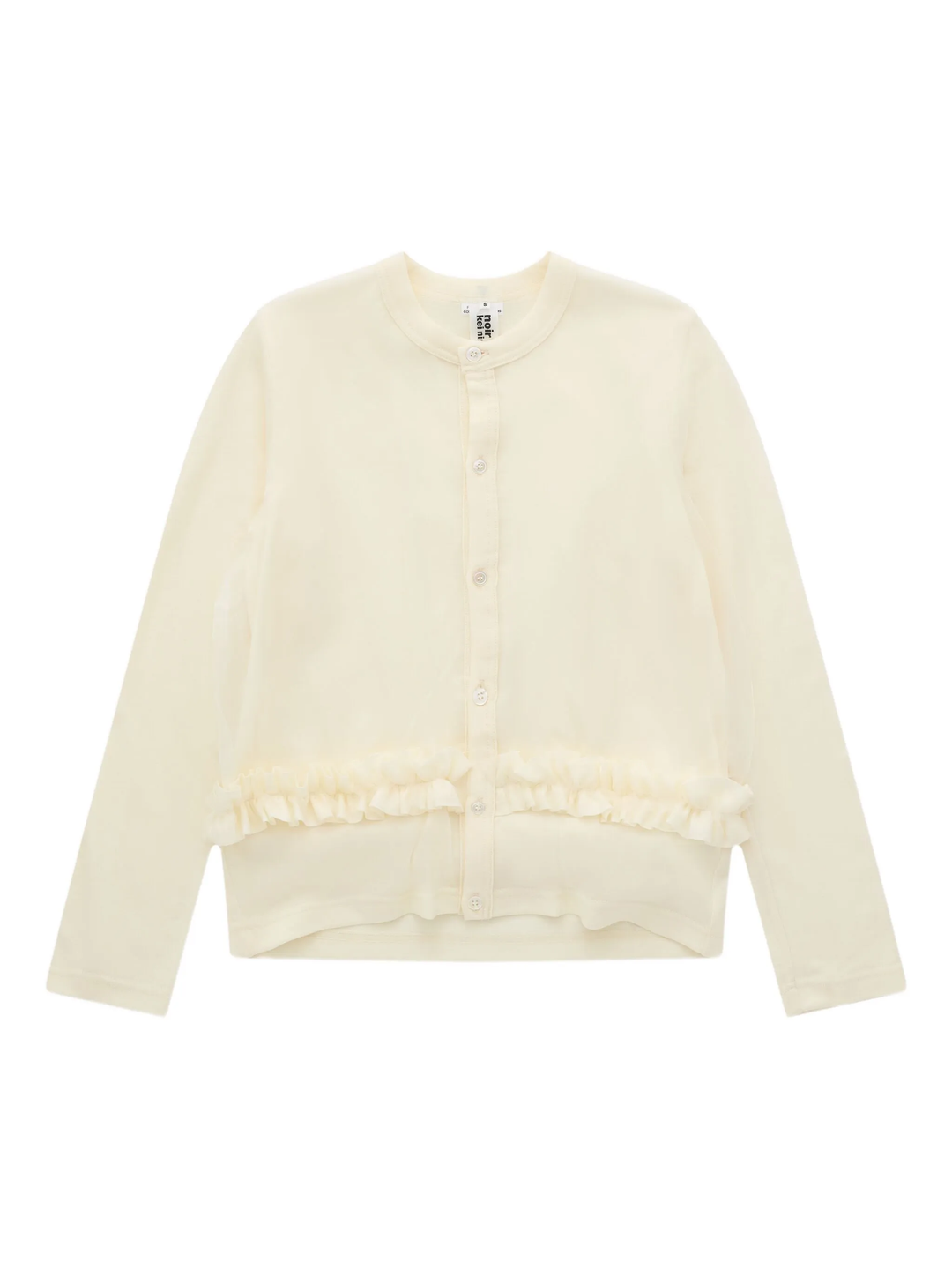 Wool Jersey x Polyester Organdy Cardigan