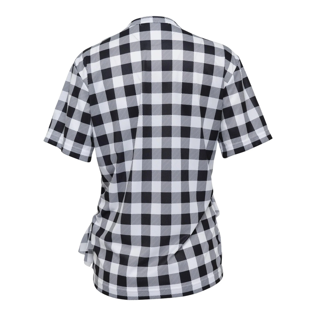 Polyester Smooth Print Gingham T-Shirt