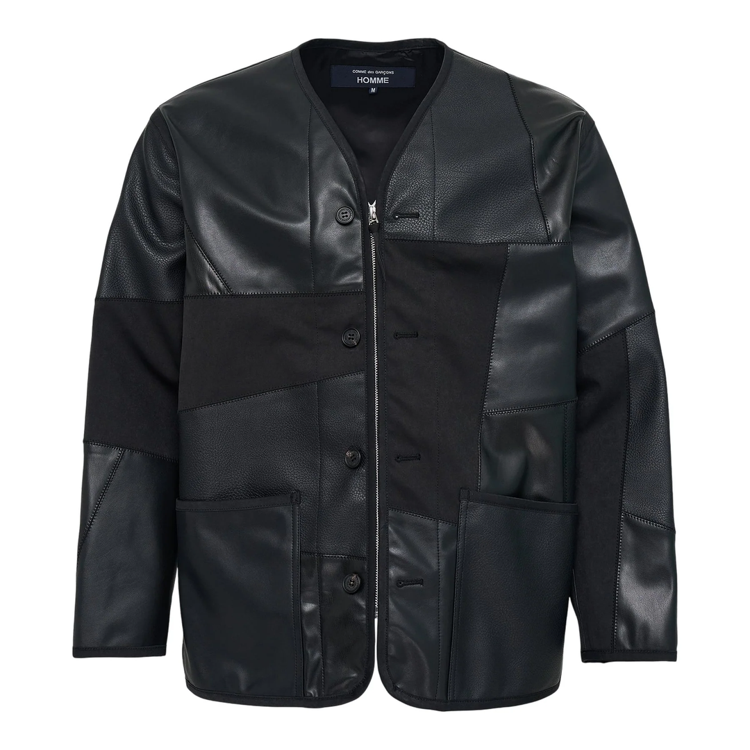 Synthetic Leather Mix Blouson