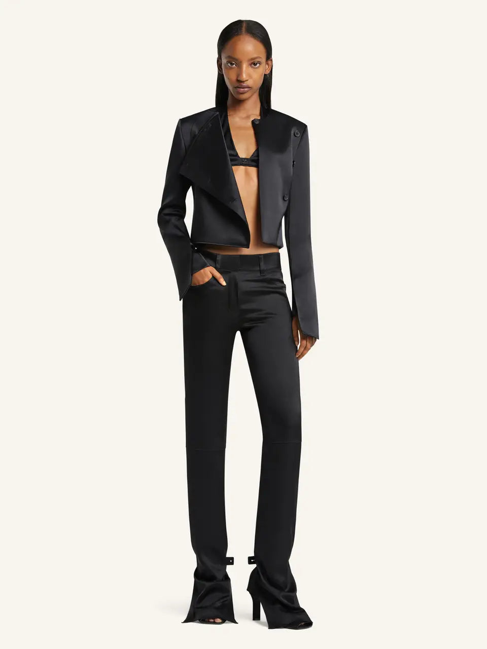 Oblique Satin Tailored Jacket