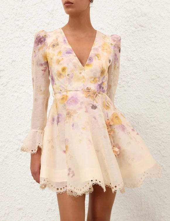 Memento Embroidered Mini Dress