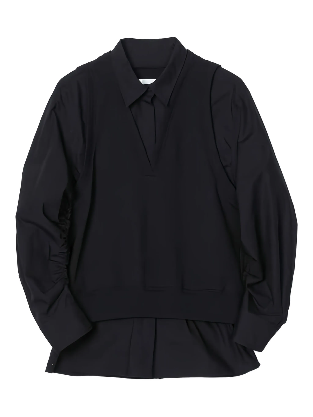 Ruched Shirt With Combo Vest