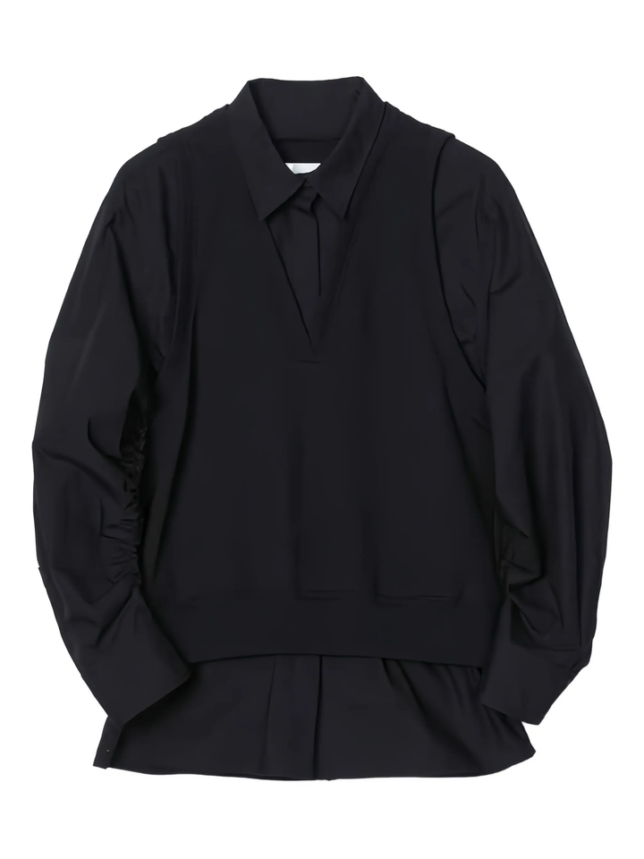 Ruched Shirt With Combo Vest