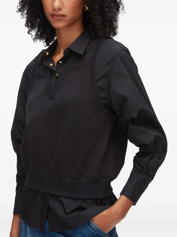 Ruched Shirt With Combo Vest