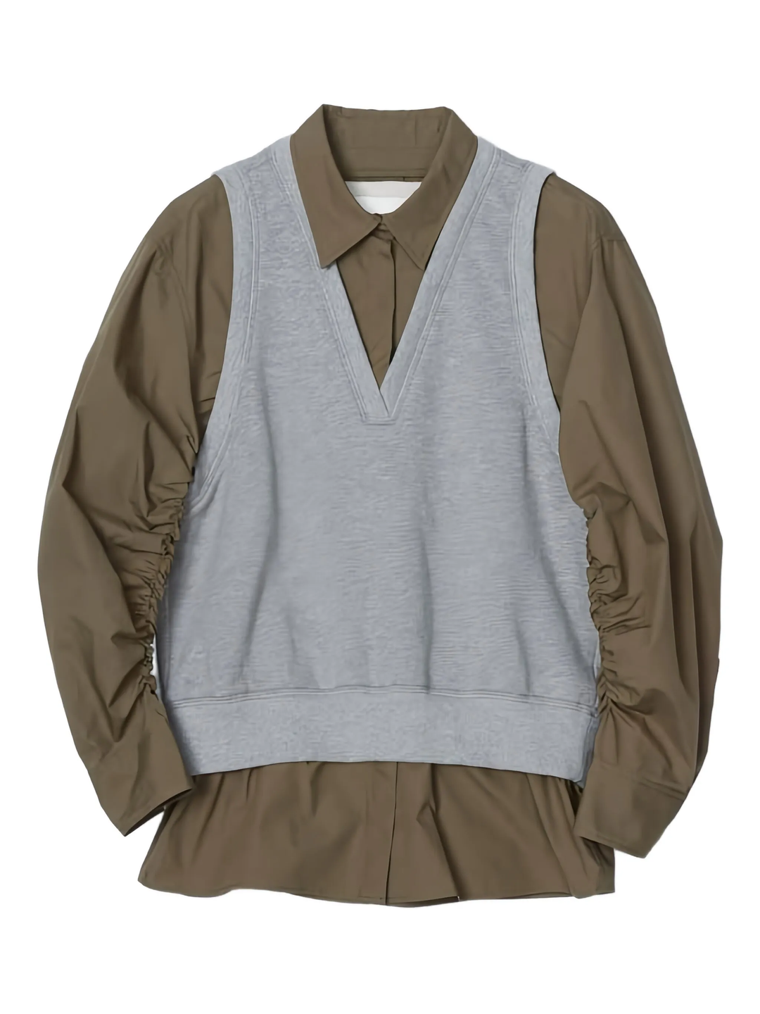 Ruched Shirt With Combo Vest