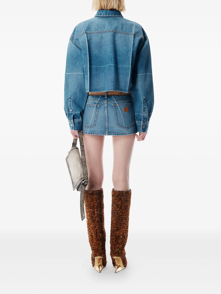 Foldline Denim Cropped Shirt