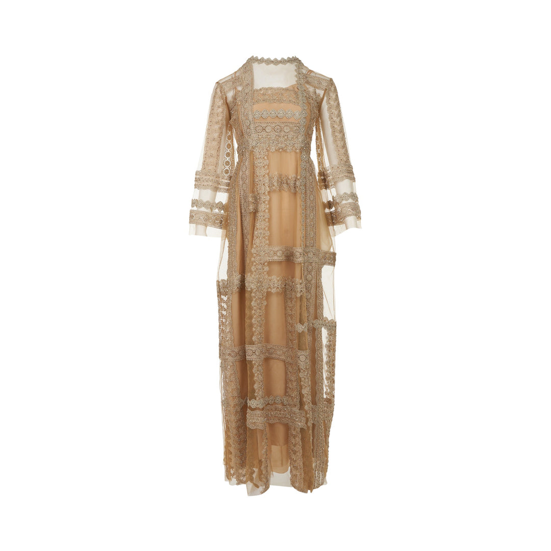 Itzel Beaded Tulle Full Length Dress