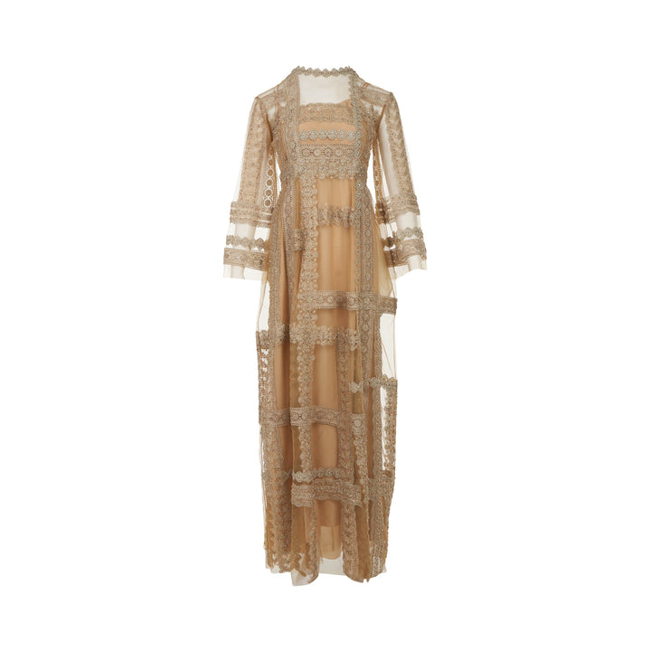 Itzel Beaded Tulle Full Length Dress
