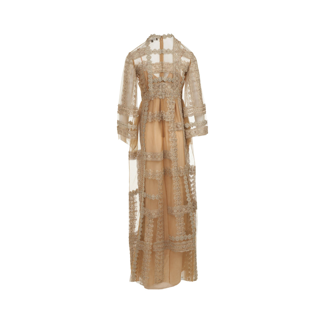 Itzel Beaded Tulle Full Length Dress