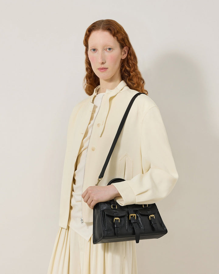 Small Roxanne Black Leather