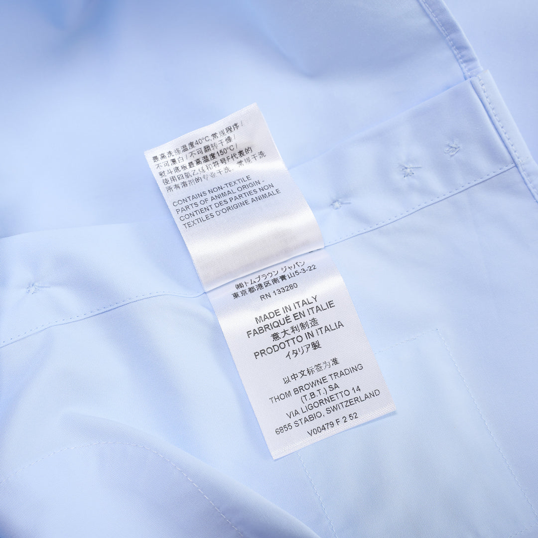 Cropped Round Collar Shirt