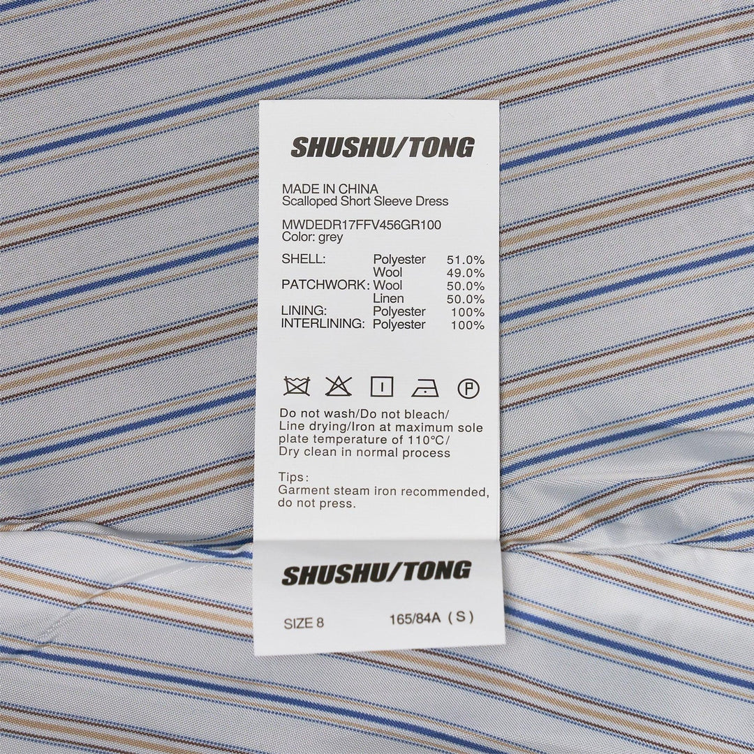 Scalloped Short Sleeve Dress